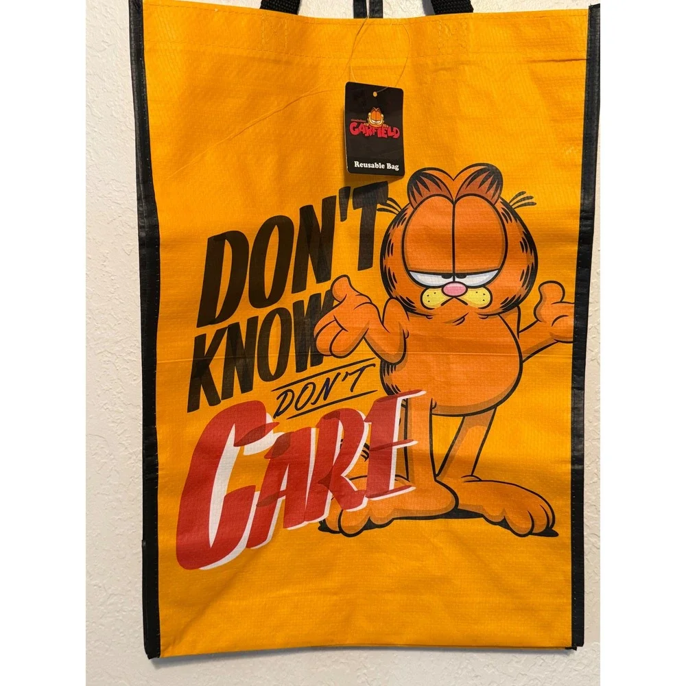 Garfield Nickelodeon Reusable Tote Bag Dont Know Dont Care Grocery Shopper